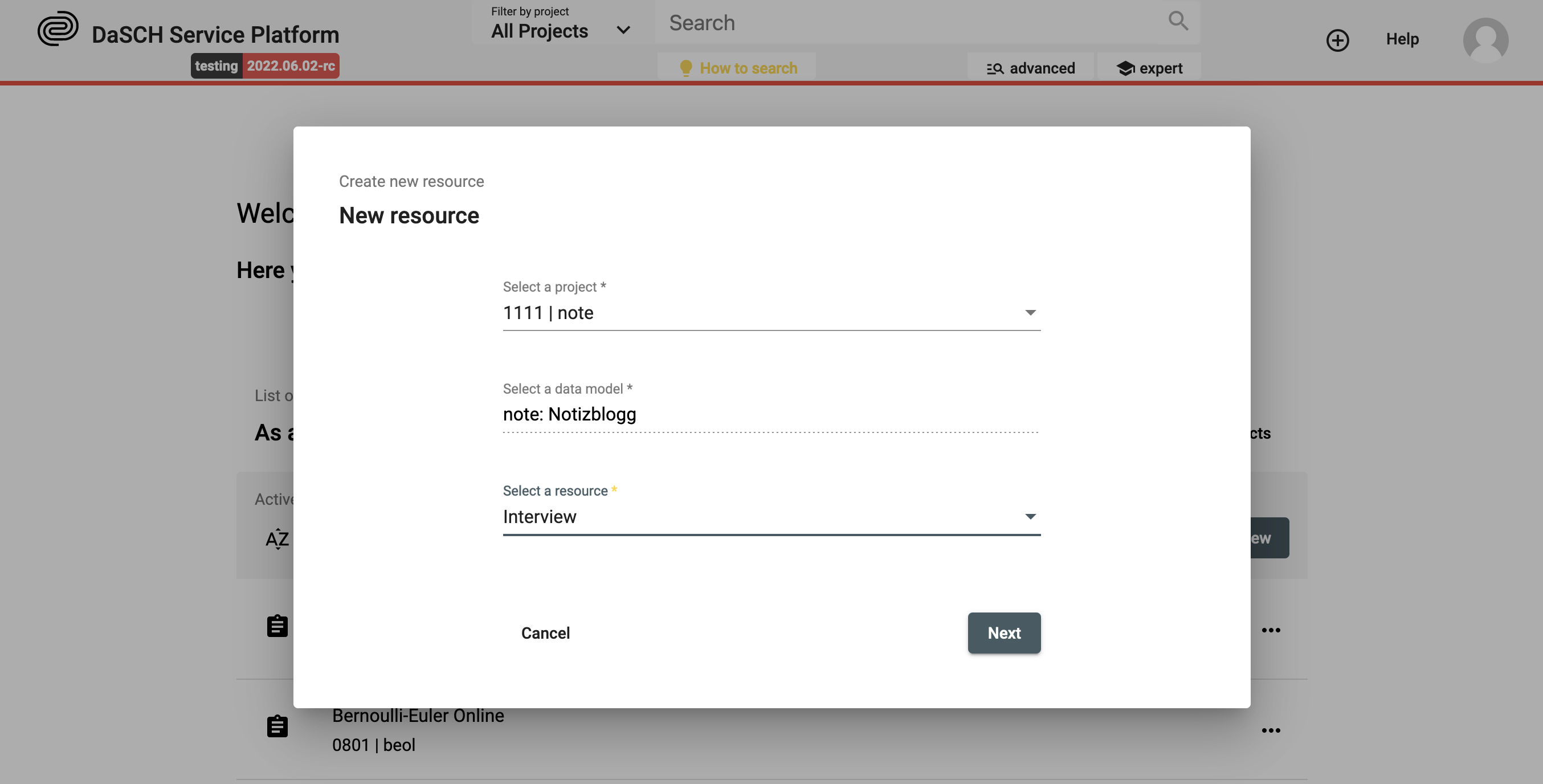 Create a new resource instance e.g. a new audio file