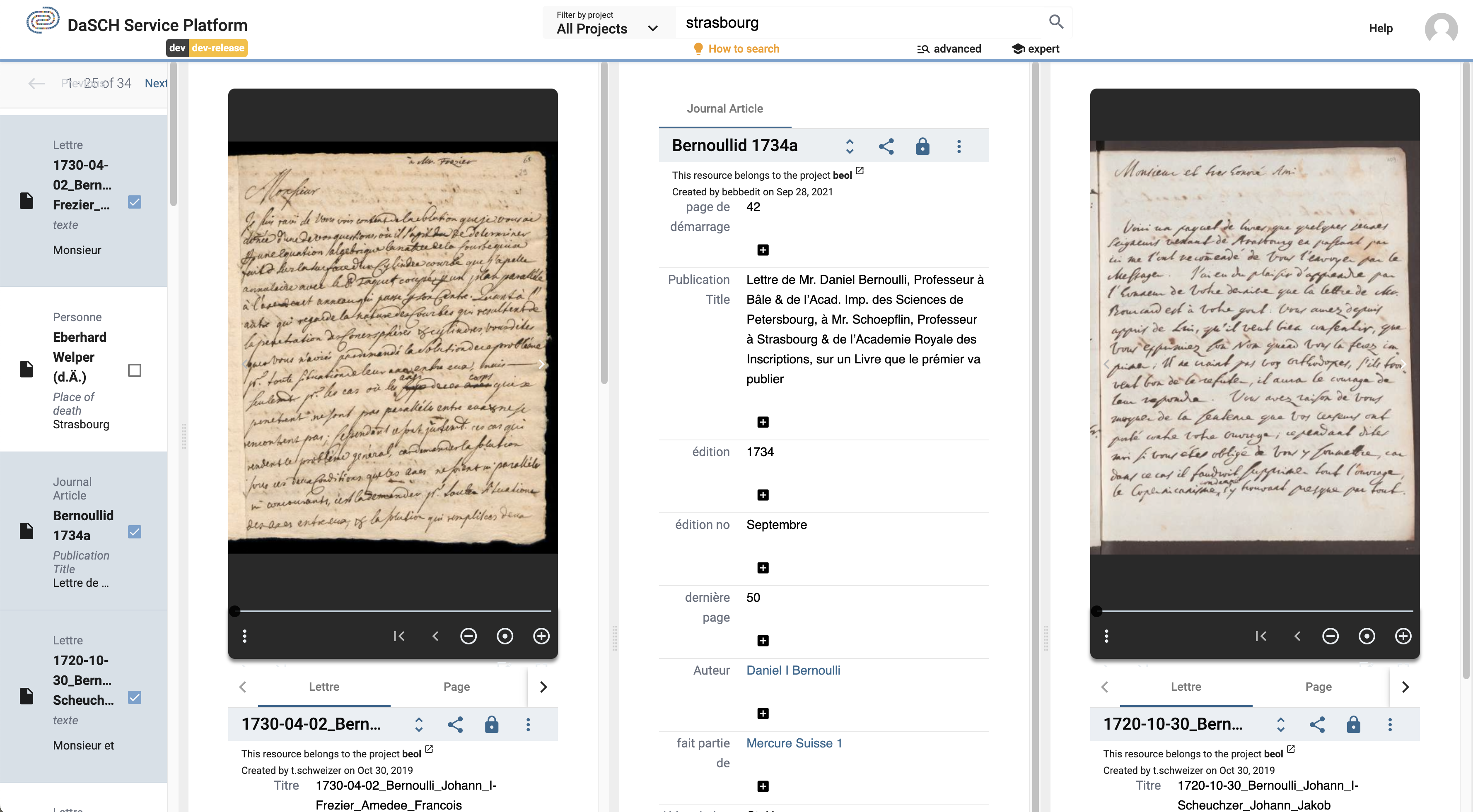 Visualise your selected resources side-by-side, e.g. 3 resources.