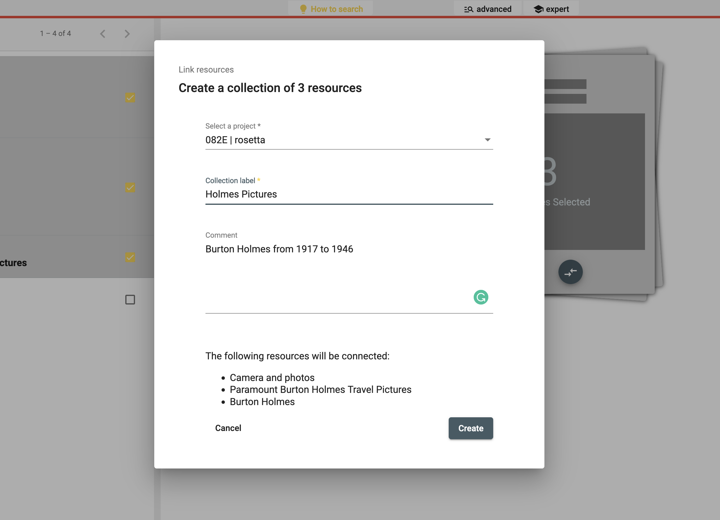 Link object form