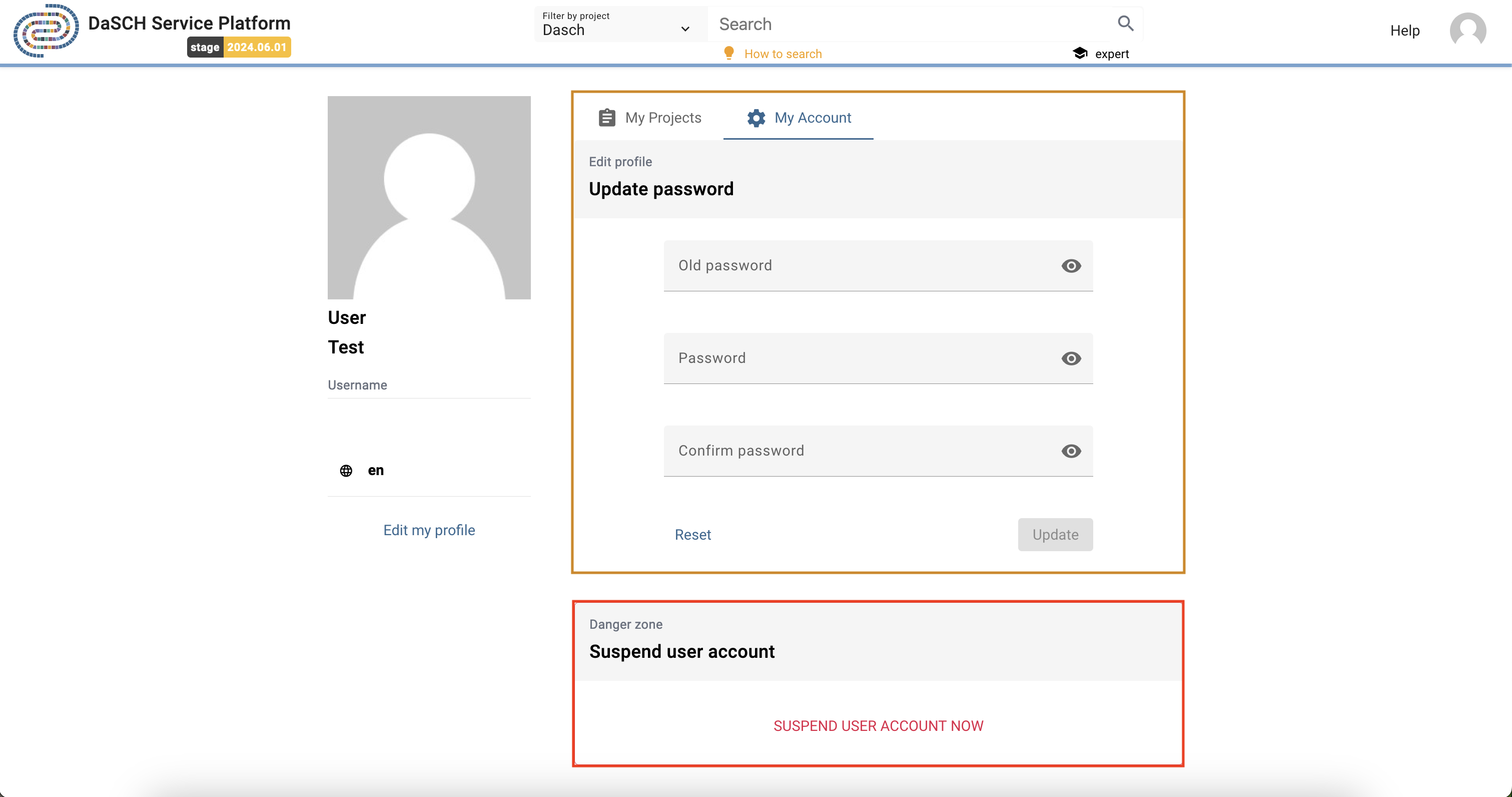 Get access to the user account where the user can reset its password and deactivate its own account