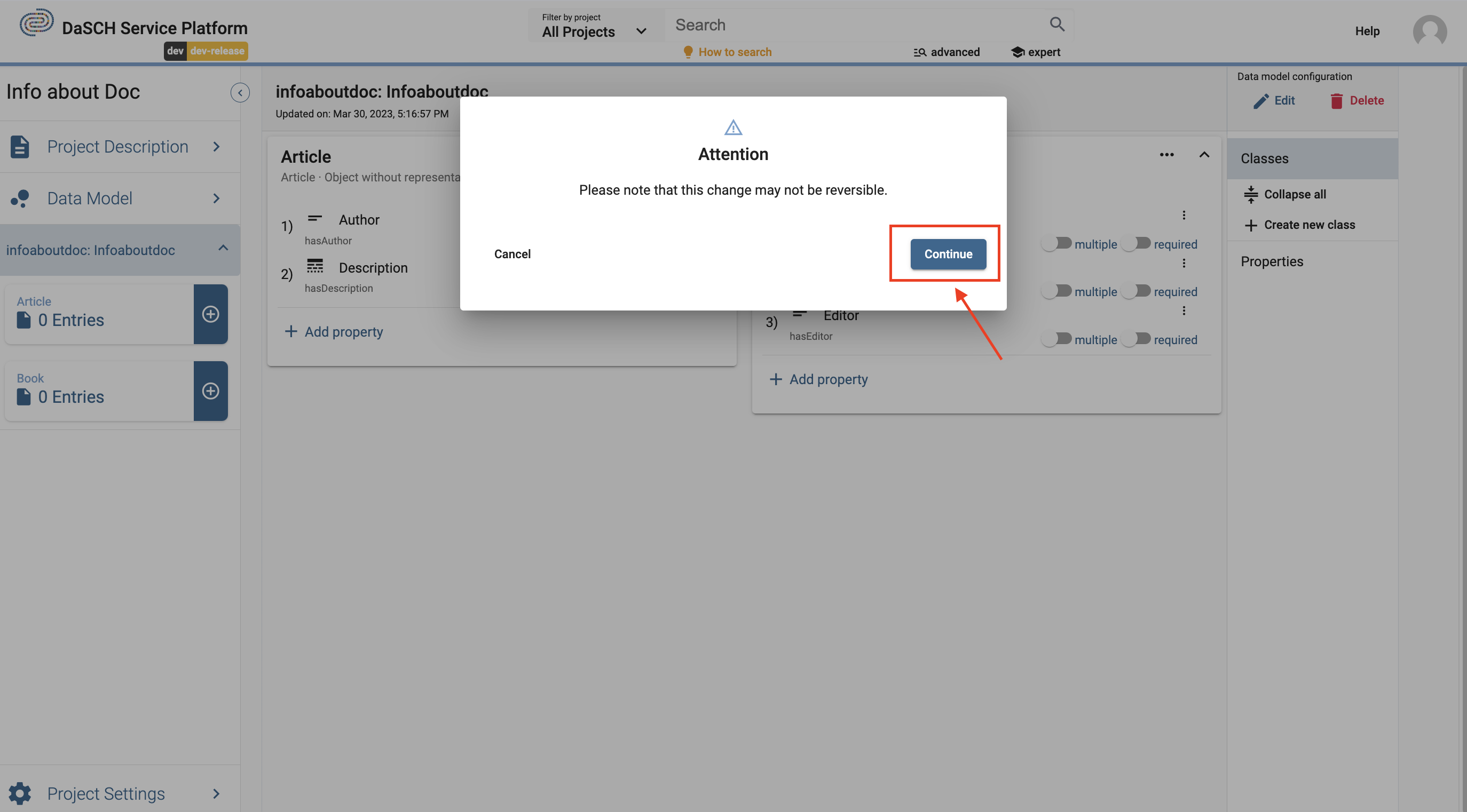 Changing a cardinality of a property without data