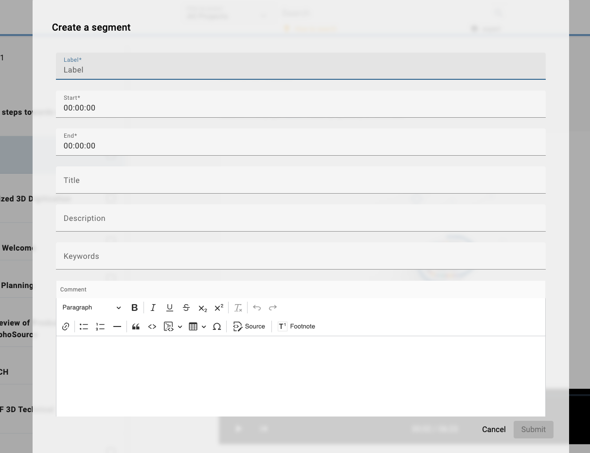 Form Create Annotation.